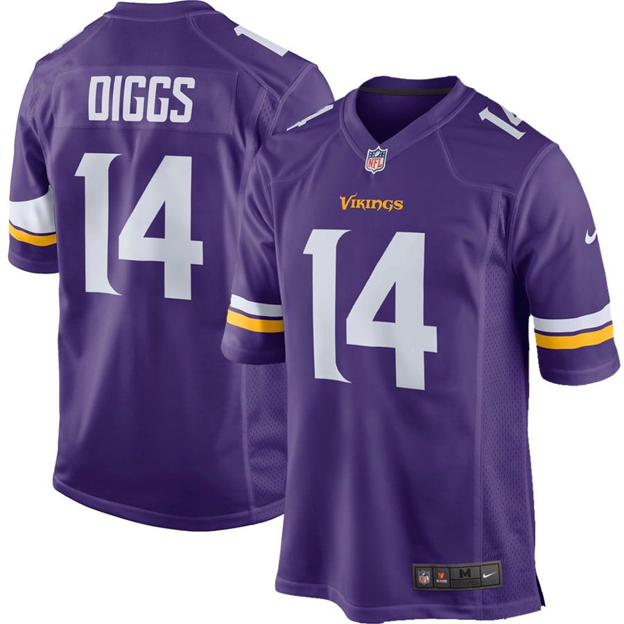 Men Minnesota Vikings #14 Stefon Diggs Nike Purple Game Retired Player NFL Jersey